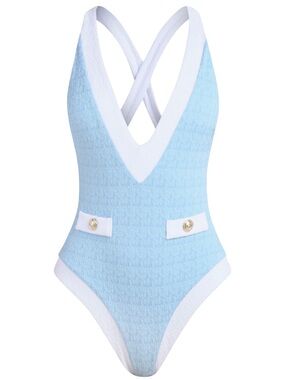 L'AGENCE  Lisa Colorblock Plunge One-Piece Swimsuit - NWT